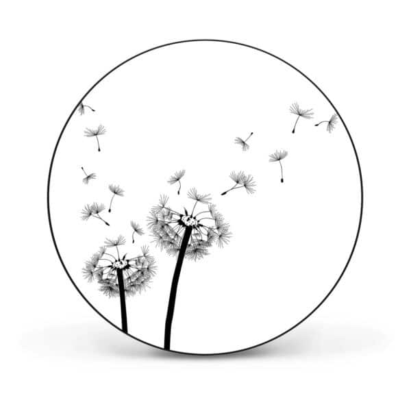 Banjado Magnettafel Rund Größe 47cm Magnetwand Schwarz Aus Metall Magnetpinnwand Pinnwand Motiv Pusteblume 2