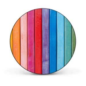Banjado Magnettafel Rund Größe 47cm Magnetwand Schwarz Aus Metall Magnetpinnwand Pinnwand Motiv Regenbogenfarben