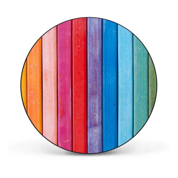 Banjado Magnettafel Rund Größe 47cm Magnetwand Schwarz Aus Metall Magnetpinnwand Pinnwand Motiv Regenbogenfarben