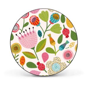 Banjado Magnettafel Rund Größe 47cm Magnetwand Schwarz Aus Metall Magnetpinnwand Pinnwand Motiv Rosa Kelch Hell