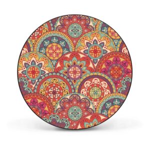 Banjado Magnettafel Rund Größe 47cm Magnetwand Schwarz Aus Metall Magnetpinnwand Pinnwand Motiv Rosetten