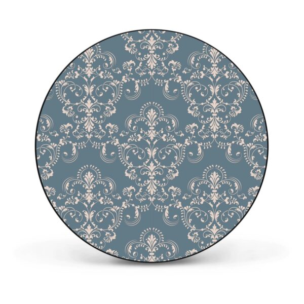 Banjado Magnettafel Rund Größe 47cm Magnetwand Schwarz Aus Metall Magnetpinnwand Pinnwand Motiv Royal Creme Blau