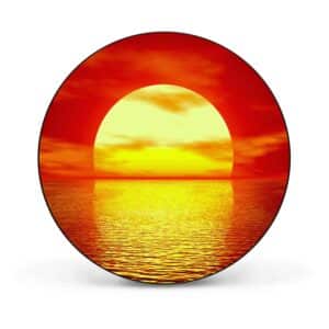 Banjado Magnettafel Rund Größe 47cm Magnetwand Schwarz Aus Metall Magnetpinnwand Pinnwand Motiv Sonnenuntergang