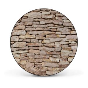 Banjado Magnettafel Rund Größe 47cm Magnetwand Schwarz Aus Metall Magnetpinnwand Pinnwand Motiv Stadtmauer