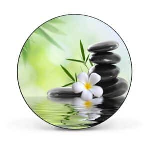 Banjado Magnettafel Rund Größe 47cm Magnetwand Schwarz Aus Metall Magnetpinnwand Pinnwand Motiv Steine & Relax 6