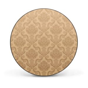 Banjado Magnettafel Rund Größe 47cm Magnetwand Schwarz Aus Metall Magnetpinnwand Pinnwand Motiv Tapete Beige