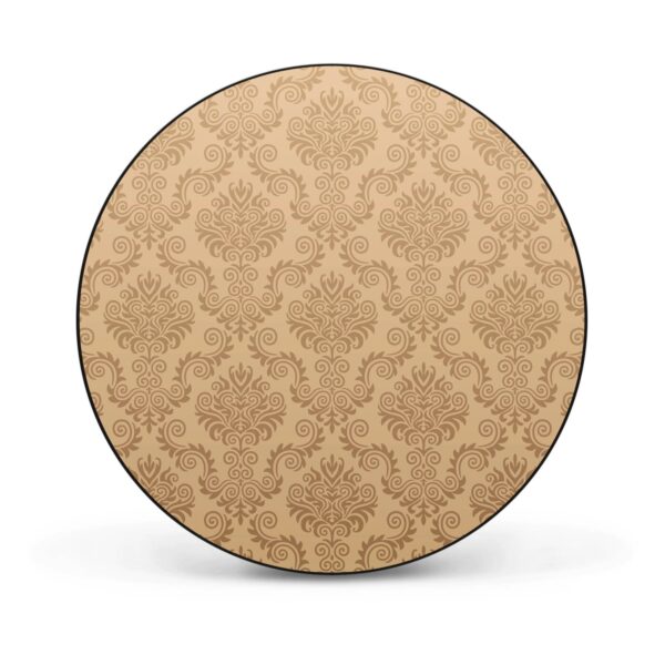 Banjado Magnettafel Rund Größe 47cm Magnetwand Schwarz Aus Metall Magnetpinnwand Pinnwand Motiv Tapete Beige
