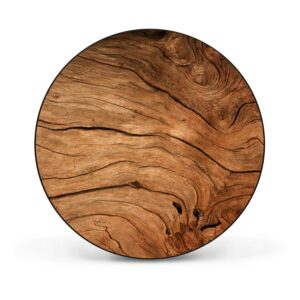 Banjado Magnettafel Rund Größe 47cm Magnetwand Schwarz Aus Metall Magnetpinnwand Pinnwand Motiv Trockenes Holz