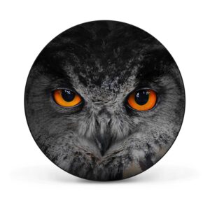 Banjado Magnettafel Rund Größe 47cm Magnetwand Schwarz Aus Metall Magnetpinnwand Pinnwand Motiv Uhu
