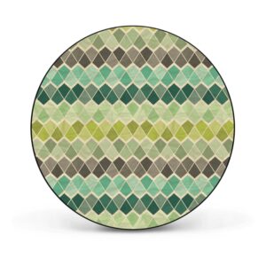 Banjado Magnettafel Rund Größe 47cm Magnetwand Schwarz Aus Metall Magnetpinnwand Pinnwand Motiv Vier Farben Grün