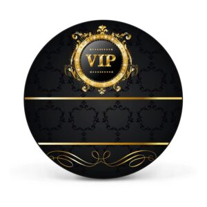 Banjado Magnettafel Rund Größe 47cm Magnetwand Schwarz Aus Metall Magnetpinnwand Pinnwand Motiv Vip