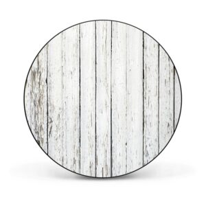 Banjado Magnettafel Rund Größe 47cm Magnetwand Schwarz Aus Metall Magnetpinnwand Pinnwand Motiv Weißer Bretterzaun