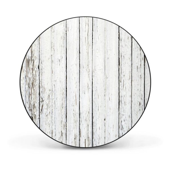 Banjado Magnettafel Rund Größe 47cm Magnetwand Schwarz Aus Metall Magnetpinnwand Pinnwand Motiv Weißer Bretterzaun