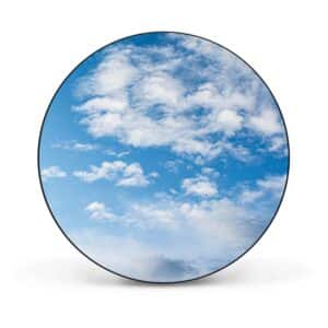 Banjado Magnettafel Rund Größe 47cm Magnetwand Schwarz Aus Metall Magnetpinnwand Pinnwand Motiv Wolken 1