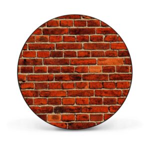 Banjado Magnettafel Rund Größe 47cm Magnetwand Schwarz Aus Metall Magnetpinnwand Pinnwand Motiv Ziegelwand