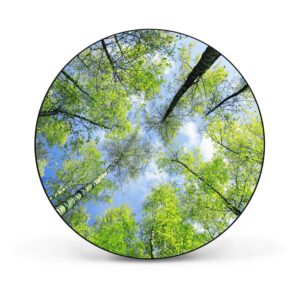 Banjado Magnettafel Rund Größe 47cm Magnetwand Schwarz Aus Metall Magnetpinnwand Pinnwand Motiv Zwischen Bäumen 3