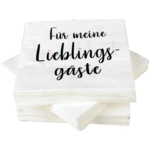 Bestlivings Servietten 33 x 33 cm 3 Lagig 100er Pack Lieblingsgäste