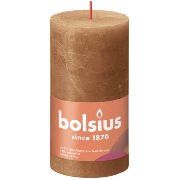 Bolsius Rustik-Kerze Shine 130/68 mm Gewürzbraun