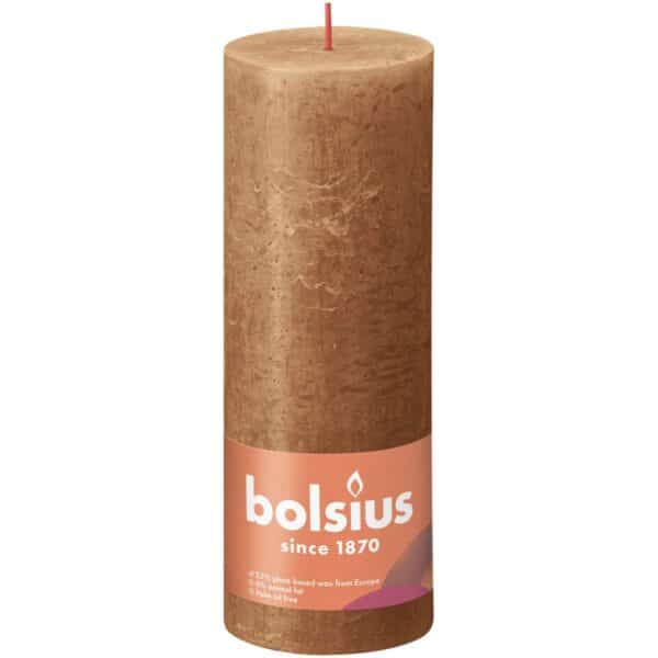 Bolsius Rustik-Kerze Shine 190/68 mm Gewürzbraun
