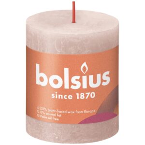 Bolsius Rustik-Kerze Shine 80/68 mm Nebliges Rosa