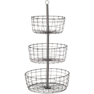 Boltze Deko-Etagere Visby 62 cm x ø 33 cm Grau