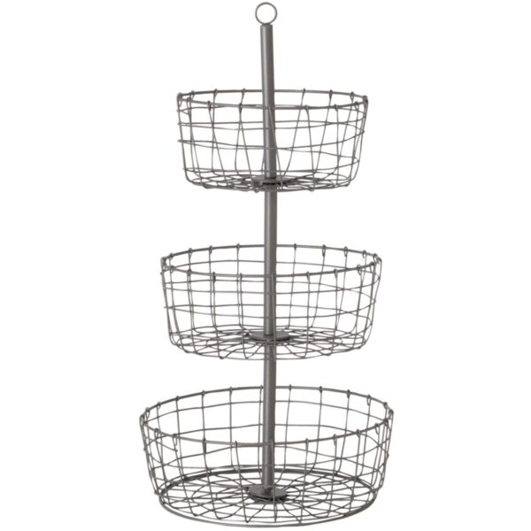 Boltze Deko-Etagere Visby 62 cm x ø 33 cm Grau