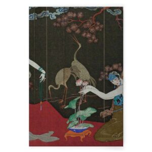 Bricoflor 20Er Jahre Bild Asiatisch Chinesisches Wandbild Schwarz Rot Ausgefallenes Leinwandbild Mit Kunst Motiv Für Schlafzimmer