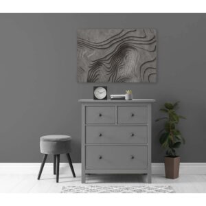Bricoflor 3D Bild In Betonoptik Ideal Für Wohnzimmer Und Büro Modernes Wandbild Grau Leinwandbild Mit Canyon In 120 X 80 Cm