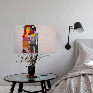 Bricoflor 60Er Jahre Wandbild Bunt Kunst Leinwand Bild Im Retro Stil Ideal Für Wohnzimmer Und Büro Ausgefallenes Canvas Leinwandbild Auf Keilrahmen