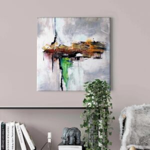 Bricoflor Abstrakte Kunst Leinwandbild Modernes Leinwand Bild Im Gemälde Stil Für Büro Und Schlafzimmer Ölgemälde Kunstdruck Bild In Weiß Und Braun