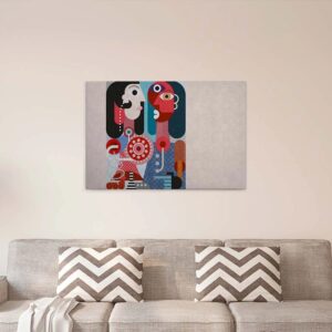 Bricoflor Abstrakte Kunst Wandbild Bunt Retro Leinwand Bild 60Er Jahre Stil Für Wohnzimmer Und Schlafzimmer Grafik Design Leinwandbild Auf Canvas