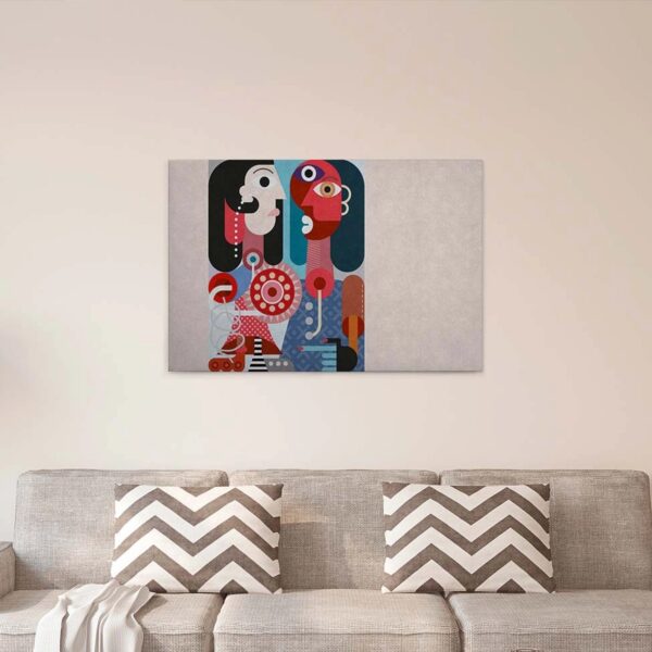 Bricoflor Abstrakte Kunst Wandbild Bunt Retro Leinwand Bild 60Er Jahre Stil Für Wohnzimmer Und Schlafzimmer Grafik Design Leinwandbild Auf Canvas