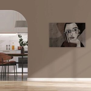 Bricoflor Abstraktes Bild Auf Leinwand Grau In 90 X 60 Cm Kunst Wandbild Mit Gemälde Portrait Ausgefallen Ideal Für Wohnzimmer