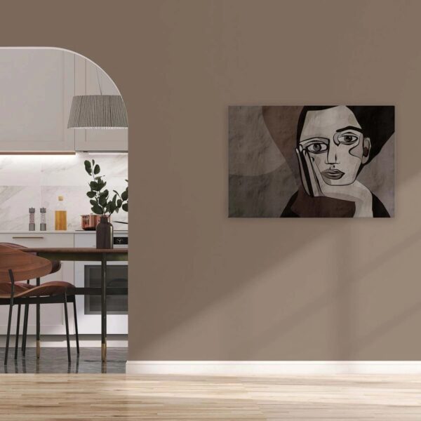 Bricoflor Abstraktes Bild Auf Leinwand Grau In 90 X 60 Cm Kunst Wandbild Mit Gemälde Portrait Ausgefallen Ideal Für Wohnzimmer