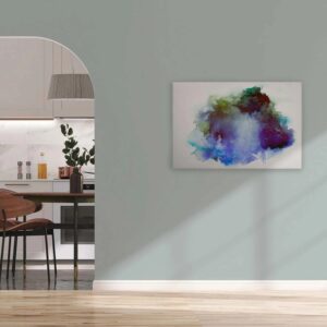 Bricoflor Aquarell Leinwand Bilder In Blau Grün Modernes Wandbild In 90 X 60 Cm Für Büro Und Wohnzimmer Wasserfarben Bild Für Wand