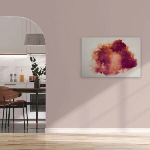 Bricoflor Aquarell Leinwand In 90 X 60 Cm Deko Wandbild Mit Farbklecksen In Orange Rot Leinwandbild Mit Wasserfarben Für Küche