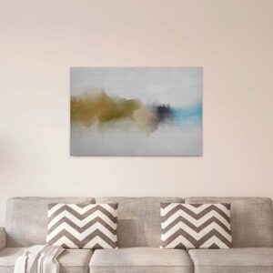 Bricoflor Aquarell Wandbild Modern Skandinavisches Leinwandbild Mit Wasserfarben Motiv Keilrahmen Bild In Weiß Und Gold Auf Canvas Für Büro