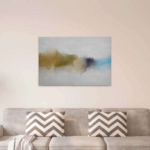 Bricoflor Aquarell Wandbild Modern Skandinavisches Leinwandbild Mit Wasserfarben Motiv Keilrahmen Bild In Weiß Und Gold Auf Canvas Für Büro