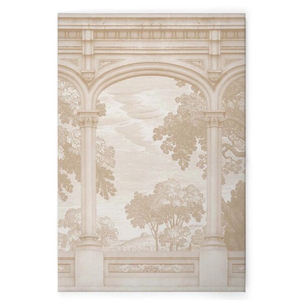 Bricoflor Architektur Bild Historisch Vintage Leinwandbild Mit Aquädukt Creme Beige 60 X 90 Cm Holzstich Leinwand Für Wohnzimmer