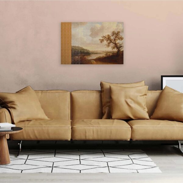 Bricoflor Art Déco Bild In Gold Gelb Kunst Wandbild Im Jugendstil 90 X 60 Cm Leinwandbild Mit Landschaft Gemälde Stil 20Er Jahre