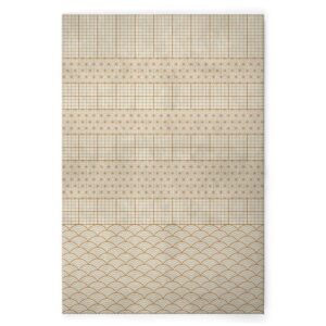 Bricoflor Art Déco Leinwand Bild 20Er Jahre Stil Goldenes Wandbild Mit Muster Geometrisch Ideal Für Wohnzimmer Und Schlafzimmer