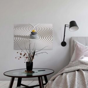Bricoflor Badezimmer Bild Mit Steinmännchen Wellness Wandbild Für Schlafzimmer Canvas Leinwand Mit Steinen Auf Sand In Crème Und Grau Auf Keilrahmen