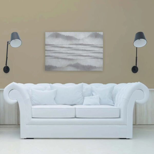 Bricoflor Batik Bild Im Boho Chic Leinwandbild Mit Landschaft In Nebel Modernes Wandbild In 120 X 80 Cm Für Schlafzimmer Und Bad