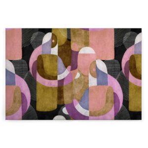 Bricoflor Bild Abstrakte Kunst Rosa Gold Flieder Moderne Kunst Leinwandbild Mit Menschen Für Wohnzimmer Und Esszimmer 90 X 60 Cm