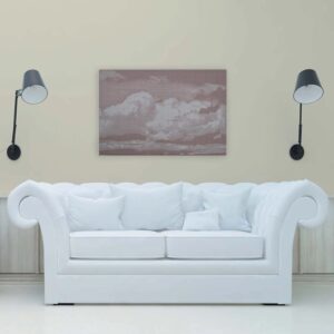 Bricoflor Bild Auf Leinwand Mit Himmel In Rosa Weiß Babyzimmer Und Schlafzimmer Wandbild Mit Wolken Modern In 120 X 80 Cm
