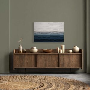 Bricoflor Bild Maritim Auf Leinwand Deko Wandbild Mit Meer In Aquarell Optik Blau Weiß Farbverlauf Leinwandbild In 120 X 80 Cm