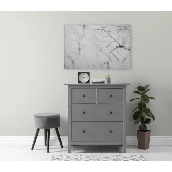 Bricoflor Bild Marmor Optik Weiß Grau Wandbild Elegant Für Badezimmer Und Schlafzimmer Leinwandbild Marmoroptik In 90 X 60 Cm