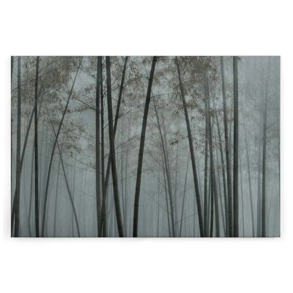 Bricoflor Bild Mit Bambuswald Im Nebel Asiatisches Wandbild Für Badezimmer Und Schlafzimmer Leinwandbild 90 X 60 Cm Hellgrau