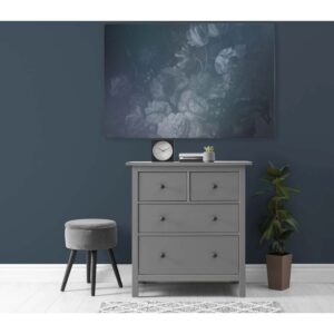 Bricoflor Bild Mit Blumenstrauß Blau Grau Alte Meister Leinwandbild Mit Stillleben Im Vintage Stil Deko Wandbild In 120 X 80 Cm