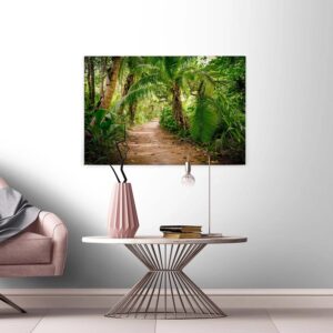 Bricoflor Bild Mit Dschungel Motiv In Grün Palmen Leinwandbild Ideal Für Badezimmer Und Schlafzimmer Regenwald Wandbild Auf Canvas Und Keilrahmen
